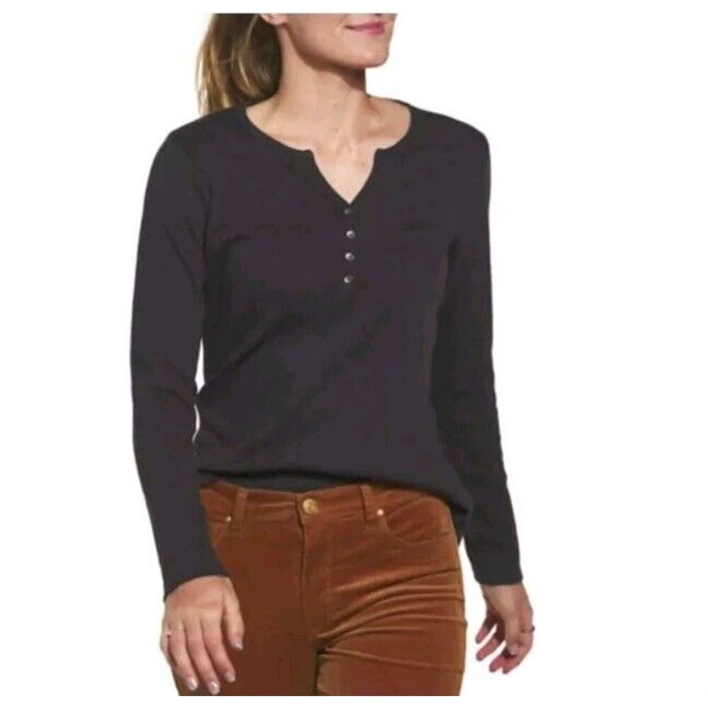 The North Face Womens Top Small North River‎ Waffle Henley Long Sleeve Outdoor